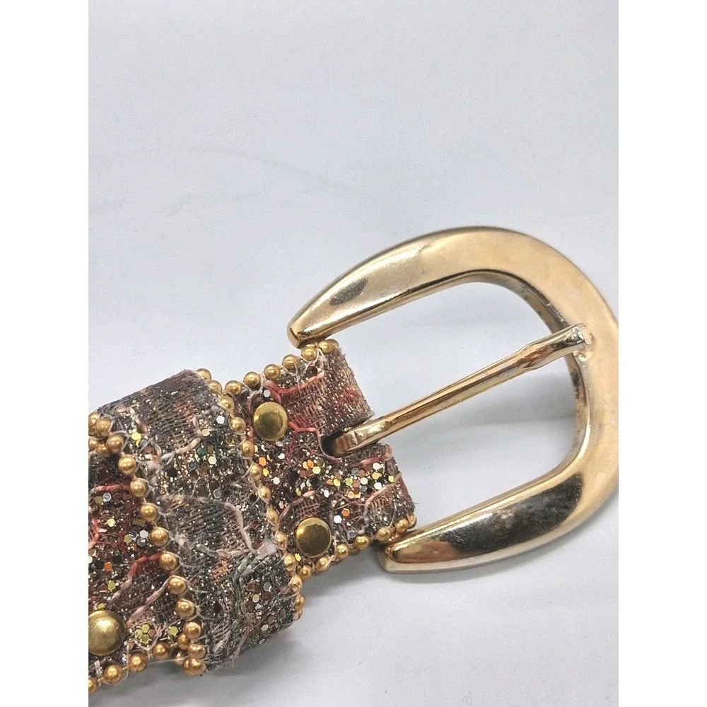 Elite Fresno California Womens Large Belt Style# 994 Tapestry Beaded Sparkly